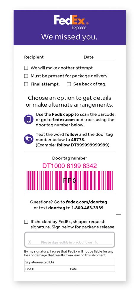 fedex door tag number scan.